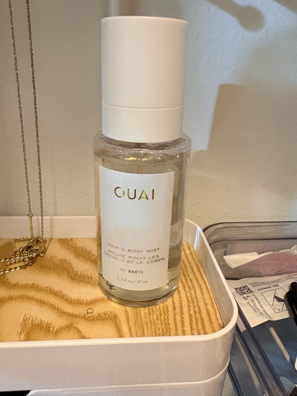 OUAI St. Barts Hair & Body Mist — Clear Bottle with White Cap
